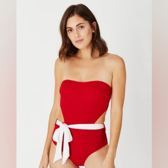 Onia L Rumi One Piece Haute Red Swimsuit New - Picture 2 of 7